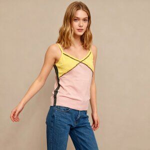 N 21 Rhinestones Sleeveless Cropped Elasticity Tank Top Women’s Size L RARE